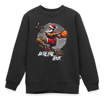 Santa Claus Slam Dunk Basketball Jingle Ball Rock - Kinder Premium Organic Sweatshirt - Schwarz - Vorne - AI Model Kid Female (0cm)