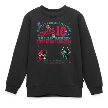 10. Geburtstag Junge & Mädchen Gästebuch - Kinder Premium Organic Sweatshirt - Schwarz - Vorne - AI Model Kid Female (0cm)