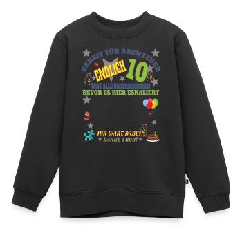 10. Geburtstag Junge & Mädchen Gästebuch - Kinder Premium Organic Sweatshirt - Schwarz - Vorne - AI Model Kid Female (0cm)