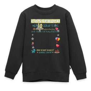 10. Geburtstag Junge & Mädchen Gästebuch - Kinder Premium Organic Sweatshirt - Schwarz - Vorne - AI Model Kid Female (0cm)