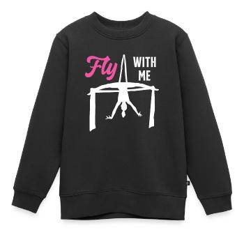Flieg mit mir Silk Circus Antenne - Kinder Premium Organic Sweatshirt - Schwarz - Vorne - AI Model Kid Female (0cm)