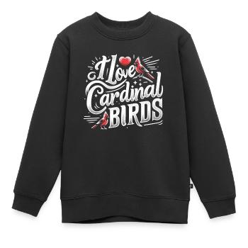 Cardinal Rouge Cardinal Oiseau Rouge Cardinal - Sweat Premium enfant bio - noir - Devant - AI Model Kid Female (0cm)