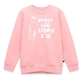 Rétablissez-vous bientôt Pied cassé Os cassé - Sweat Premium enfant bio - rose - Devant - AI Model Kid Female (0cm)