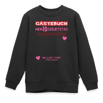 10. Geburtstag Mädchen & Junge Gästebuch - Kinder Premium Organic Sweatshirt - Schwarz - Vorne - AI Model Kid Female (0cm)