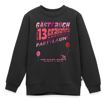 Livre d’or 13e anniversaire fille et garçon - Sweat Premium enfant bio - noir - Devant - AI Model Kid Female (0cm)