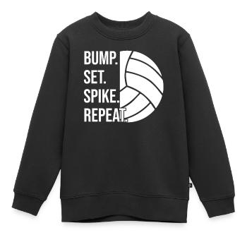 Bump Set Spike Repeat Volley-ball - Sweat Premium enfant bio - noir - Devant - AI Model Kid Female (0cm)