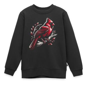 Cardinal Rouge Cardinal Oiseau Rouge Cardinal - Sweat Premium enfant bio - noir - Devant - AI Model Kid Female (0cm)