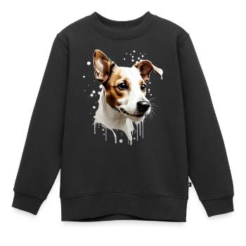SÜßER JACK RUSSEL TERRIER - Kinder Premium Organic Sweatshirt - Schwarz - Vorne - AI Model Kid Female (0cm)