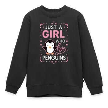 Pinguin Pinguine Tier - Kinder Premium Organic Sweatshirt - Schwarz - Vorne - AI Model Kid Female (0cm)