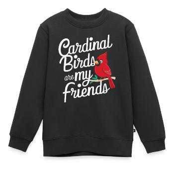 Cardinal Rouge Cardinal Oiseau Rouge Cardinal - Sweat Premium enfant bio - noir - Devant - AI Model Kid Female (0cm)