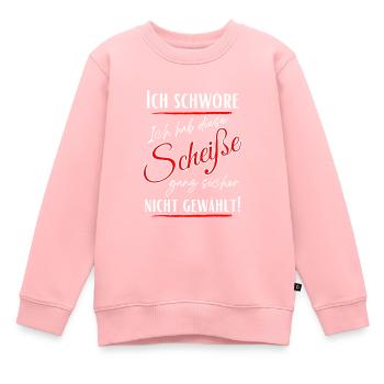 Ich schwöre ich habe Diese Scheiße nicht gewählt! - Kinder Premium Organic Sweatshirt - Rosa - Vorne - AI Model Kid Female (0cm)