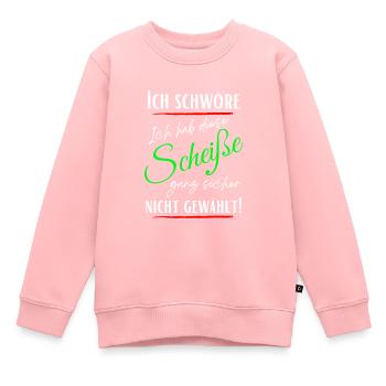 Ich schwöre ich habe Diese Scheiße nicht gewählt! - Kinder Premium Organic Sweatshirt - Rosa - Vorne - AI Model Kid Female (0cm)