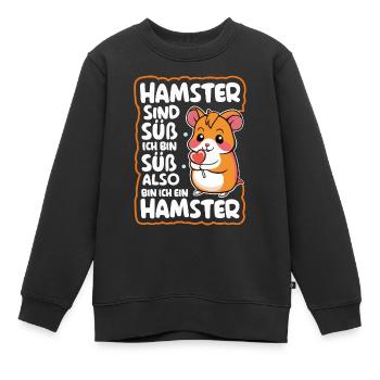 Hamster Golden Hamster Dwarf Hamster - Kids Premium Organic Sweatshirt - black - Front - AI Model Kid Female (0cm)