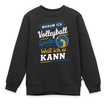 Volleyball Beach volleyball Sports Volleyball players - Kids Premium Organic Sweatshirt - black - Front - AI Model Kid Female (0cm)