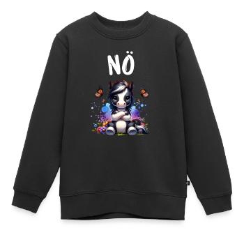 Pferd Lustiger Spruch Nö für Pferdeliebhaber - Kinder Premium Organic Sweatshirt - Schwarz - Vorne - AI Model Kid Female (0cm)