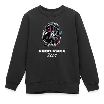 Noob Free Zone Gamer Sprüche Shirt - Kinder Premium Organic Sweatshirt - Schwarz - Vorne - AI Model Kid Female (0cm)