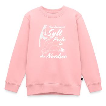 Perle de Sylt en mer du Nord - Sweat Premium enfant bio - rose - Devant - AI Model Kid Female (0cm)