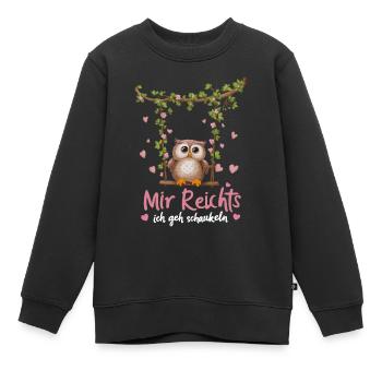 oiseau de nuit hibou hibou oiseau - Sweat Premium enfant bio - noir - Devant - AI Model Kid Female (0cm)