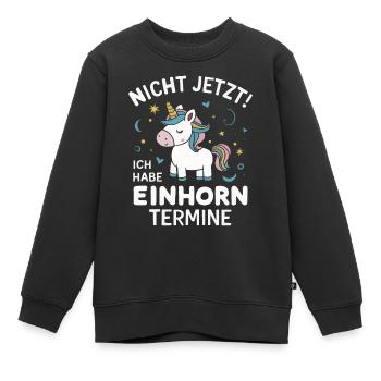 Einhorn Einhörner Fabelwesen Mystisch - Kinder Premium Organic Sweatshirt - Schwarz - Vorne - AI Model Kid Female (0cm)