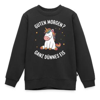 Einhorn Einhörner Fabelwesen Mystisch - Kinder Premium Organic Sweatshirt - Schwarz - Vorne - AI Model Kid Female (0cm)