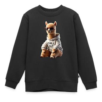 Drôle d’alpaga Chill Out Amoureux des animaux Chill - Sweat Premium enfant bio - noir - Devant - AI Model Kid Female (0cm)