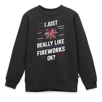 Pyrotechniker Feuerwerk Pyrotechnik - Kinder Premium Organic Sweatshirt - Schwarz - Vorne - AI Model Kid Female (0cm)