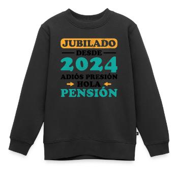 Im Ruhestand ab 2024 Auf Wiedersehen Druck Hallo Pension - Kinder Premium Organic Sweatshirt - Schwarz - Vorne - AI Model Kid Female (0cm)