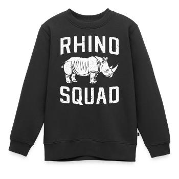 Rhinocéros Rhinocéros - Sweat Premium enfant bio - noir - Devant - AI Model Kid Female (0cm)