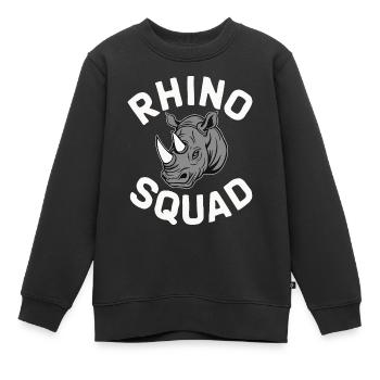 Rhinocéros Rhinocéros - Sweat Premium enfant bio - noir - Devant - AI Model Kid Female (0cm)