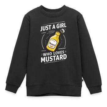 Senf Gelber Senf Lecker Essen Scharfer Senf - Kinder Premium Organic Sweatshirt - Schwarz - Vorne - AI Model Kid Female (0cm)