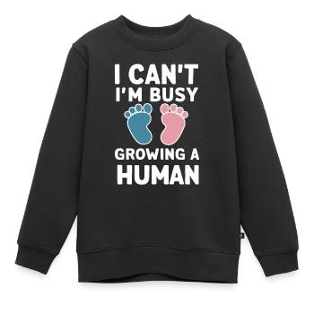 Grossesse Grossesse Accouchement - Sweat Premium enfant bio - noir - Devant - AI Model Kid Female (0cm)