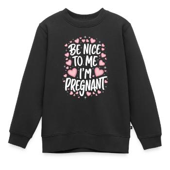Grossesse Grossesse Accouchement - Sweat Premium enfant bio - noir - Devant - AI Model Kid Female (0cm)