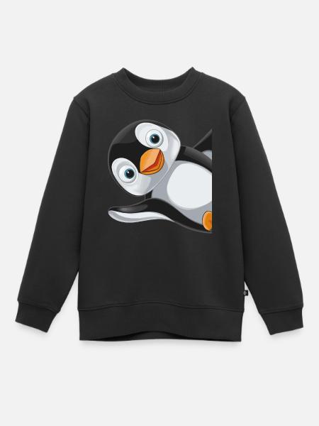 Pinguin Pinguine Tier - Kinder Premium Organic Sweatshirt - Schwarz