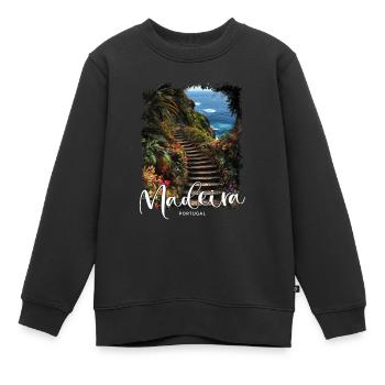 Île de Madère Portugal Vacances Visites Souvenirs - Sweat Premium enfant bio - noir - Devant - AI Model Kid Female (0cm)