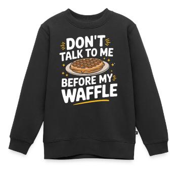 Gaufres Bonbons pour le petit-déjeuner - Sweat Premium enfant bio - noir - Devant - AI Model Kid Female (0cm)