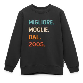 Ehefrau seit 2005 - Kinder Premium Organic Sweatshirt - Schwarz - Vorne - AI Model Kid Female (0cm)