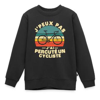 Ich kann nicht, ich fahre einen Radfahrer an - Kinder Premium Organic Sweatshirt - Schwarz - Vorne - AI Model Kid Female (0cm)