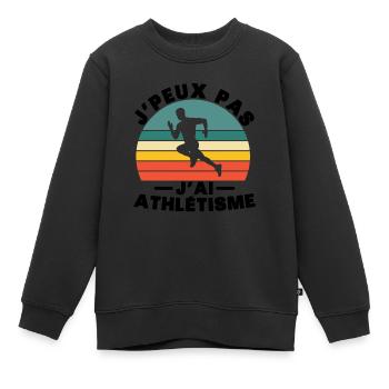 Ich kann keine Leichtathletik haben - Kinder Premium Organic Sweatshirt - Schwarz - Vorne - AI Model Kid Female (0cm)