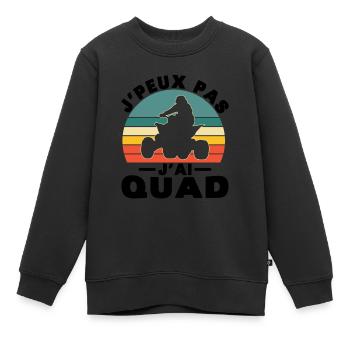 Ich kann nicht, ich habe Quad - Kinder Premium Organic Sweatshirt - Schwarz - Vorne - AI Model Kid Female (0cm)