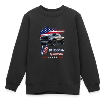 US Pick Up V8 Auto - Ramasser bouillonnant et souriant - Sweat Premium enfant bio - noir - Devant - AI Model Kid Female (0cm)