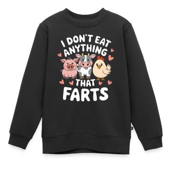 Végétarien Végétalien Végétarien Végétarien - Sweat Premium enfant bio - noir - Devant - AI Model Kid Female (0cm)