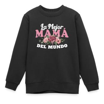 Le meilleur cadeau au monde pour la fête des mères - Sweat Premium enfant bio - noir - Devant - AI Model Kid Female (0cm)