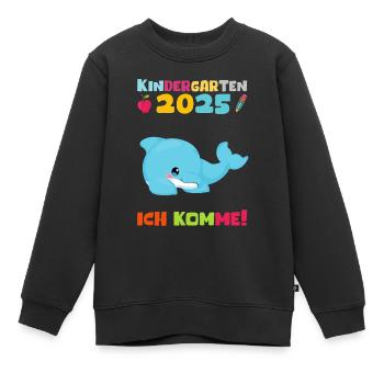 Kindergarten 2025 Kids Gift Kita 2025 Decoration - Kids Premium Organic Sweatshirt - black - Front - AI Model Kid Female (0cm)