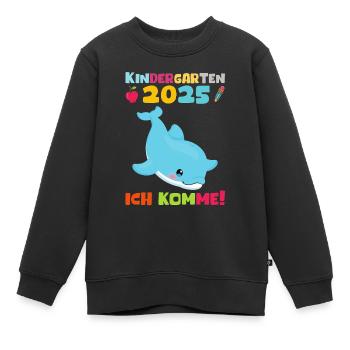 Kindergarten 2025 Kinder Geschenk Kita 2025 Deko - Kinder Premium Organic Sweatshirt - Schwarz - Vorne - AI Model Kid Female (0cm)