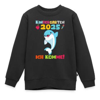 Kindergarten 2025 Kids Gift Kita 2025 Decoration - Kids Premium Organic Sweatshirt - black - Front - AI Model Kid Female (0cm)