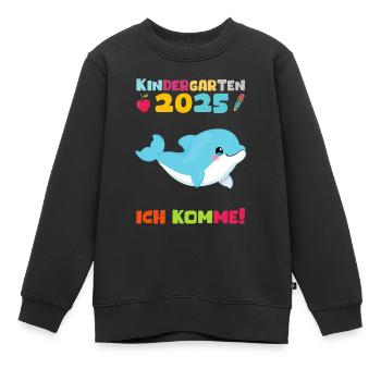 Kindergarten 2025 Kids Gift Kita 2025 Decoration - Kids Premium Organic Sweatshirt - black - Front - AI Model Kid Female (0cm)
