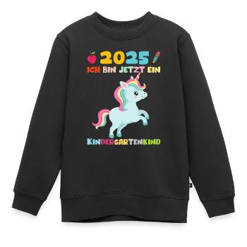 Kindergarten 2025 Girl Gift Kita 2025 Decoration - Kids Premium Organic Sweatshirt - black - Front - AI Model Kid Female (0cm)