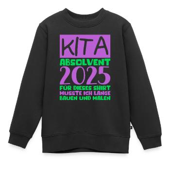 Adieu Maternelle 2025 Cadeau Fille Garçons - Sweat Premium enfant bio - noir - Devant - AI Model Kid Female (0cm)