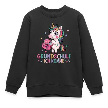 Grundschule Einschulung Einhorn 1. Klasse - Kinder Premium Organic Sweatshirt - Schwarz - Vorne - AI Model Kid Female (0cm)