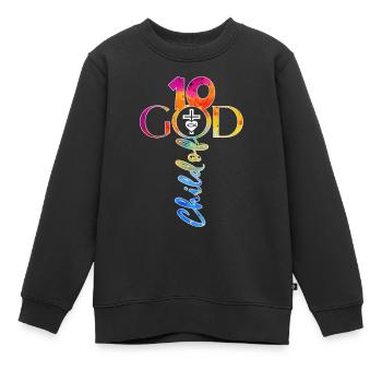ÉGLISE CHRÉTIENS 10 ANS DE JÉSUS 10E ANNIVERSAIRE - Sweat Premium enfant bio - noir - Devant - AI Model Kid Female (0cm)